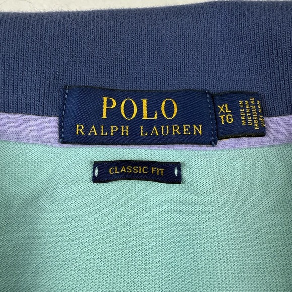 Polo Ralph Lauren Shirt XL Classic Fit Big Pony Colorblock Multi Color Polo Prep - Picture 3 of 7